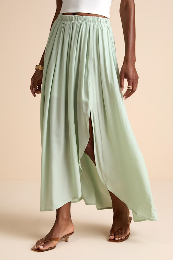 If You Pleats Yellow Pleated Maxi Skirt