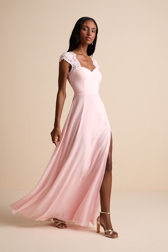Momentous Moments Black Lace Backless Maxi Dress #Color_Blush Pink