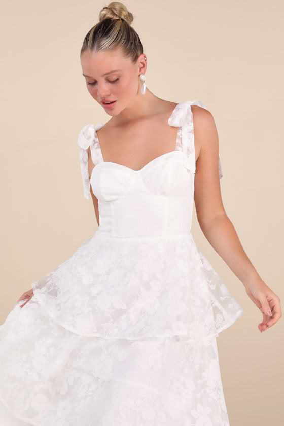 Glamorous Sweetie Sage Burnout Tie-Strap Bustier Midi Dress