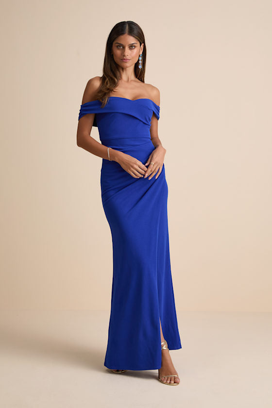 High-Class Presence Emerald Green Off-the-Shoulder Maxi Dress