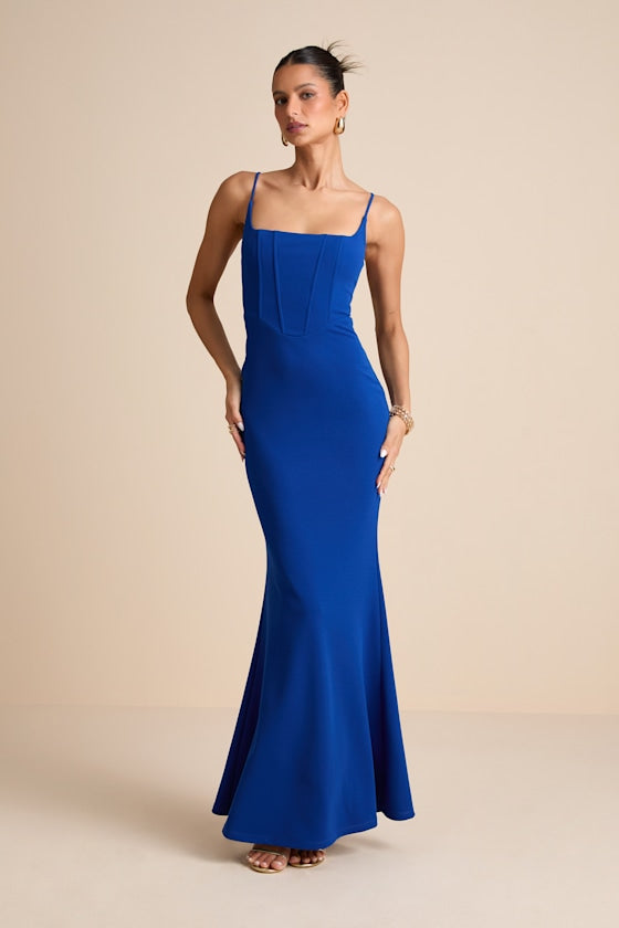 Imre Black Sleeveless Mermaid Maxi Dress #Color_Royal Blue