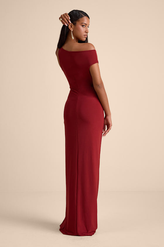 Josie Emerald Green Jersey Knit Ruched Maxi Dress