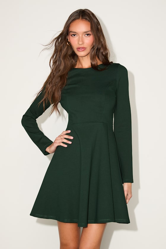 Forever Chic Black Long Sleeve Dress