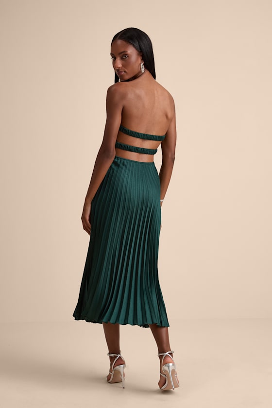 Irelyn White Satin Bustier Midi Dress