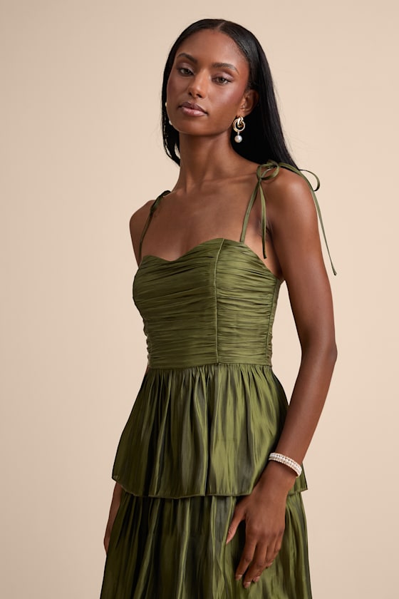 Tennon Dusty Rose Plisse Tiered Midi Dress