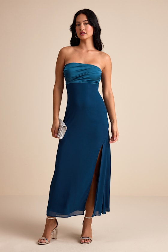 Kianne Blue Striped Cutout Tie-Back Midi Dress