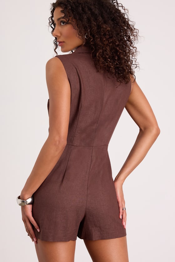 Paris White Tweed Collared Romper