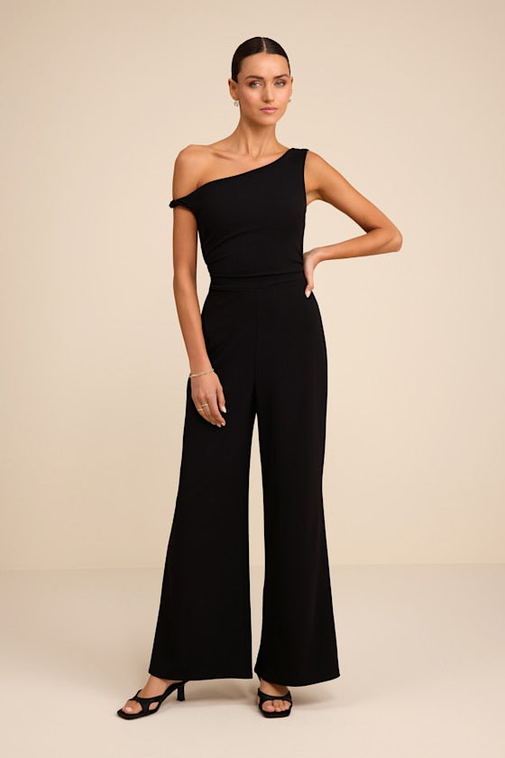 Lawny Magenta Pink Twisted One-Shoulder Jumpsuit