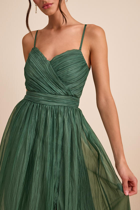 Rosalind Light Pink Organza Strapless Maxi Dress