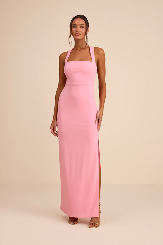 Glamorous Dedication Blue Sleeveless Column Maxi Dress