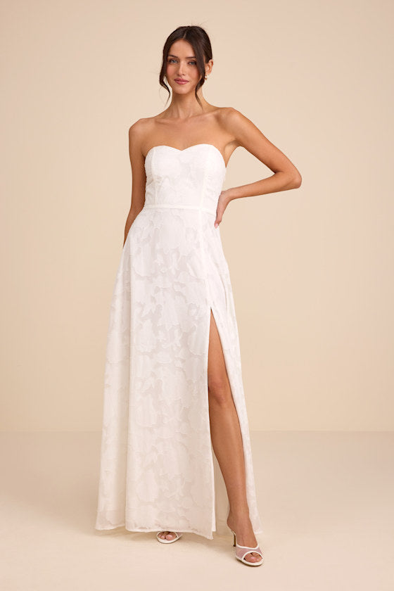 Garden of Romance White Burnout Maxi Dress #Color_White