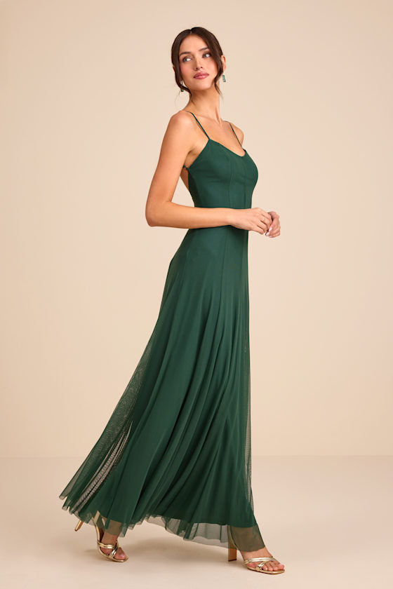 Atori Black Mesh Sleeveless Maxi Dress