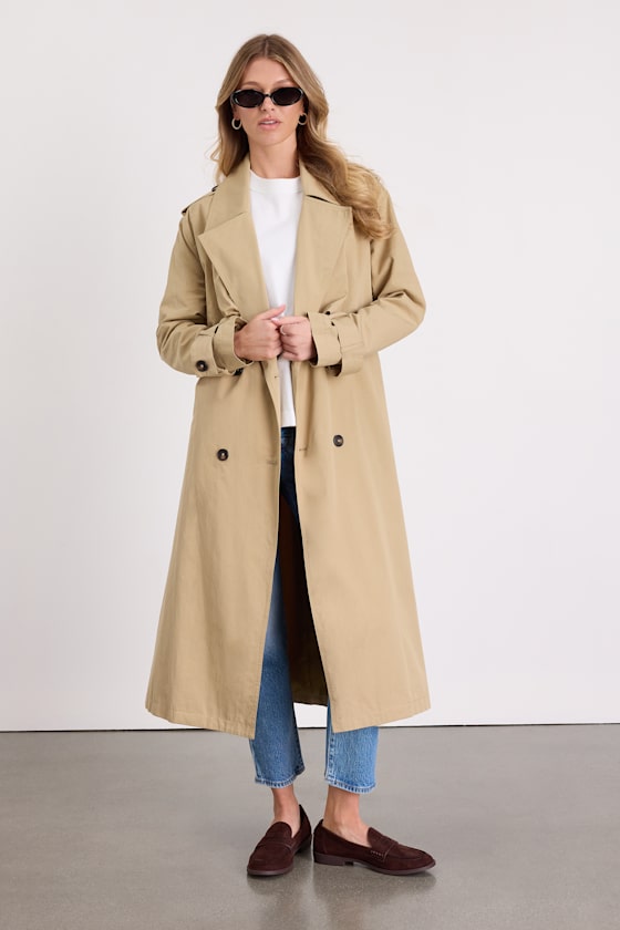 Adams Beige Belted Trench Coat
