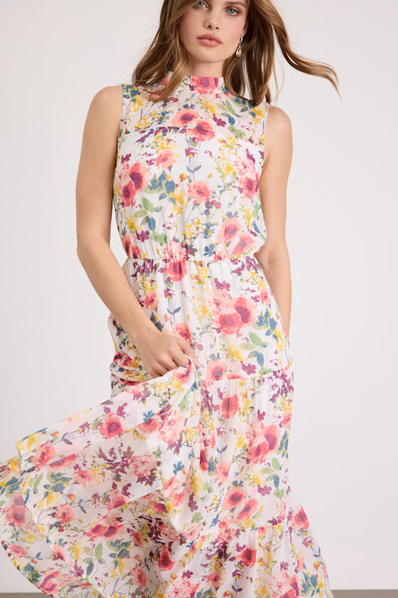 In My Dreams Sage Floral Print Midi Dress