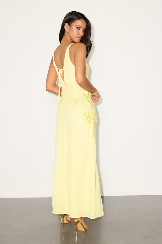 Julissa White Embroidered Tie-Back Maxi Dress