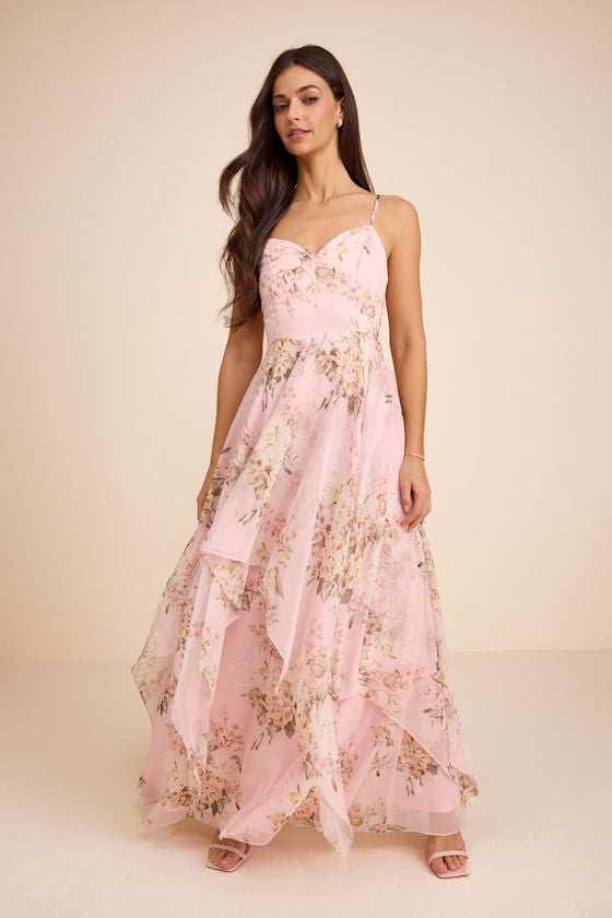 Breigh Black Floral Sleeveless Maxi Dress #Color_Blush Floral