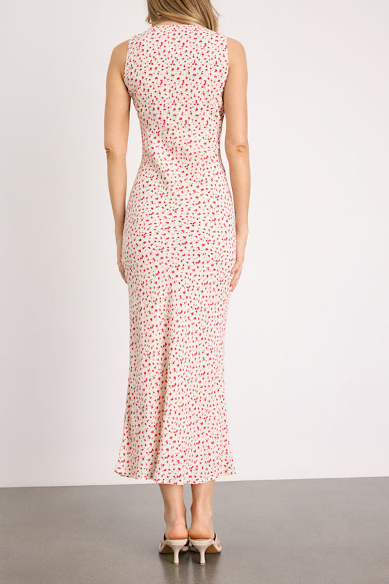 Avaya Ivory Ditsy Floral Slip Midi Dress