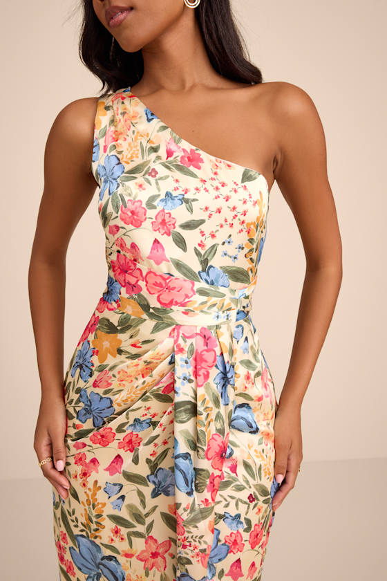 Rhema White Multi Abstract Print Satin Midi Dress