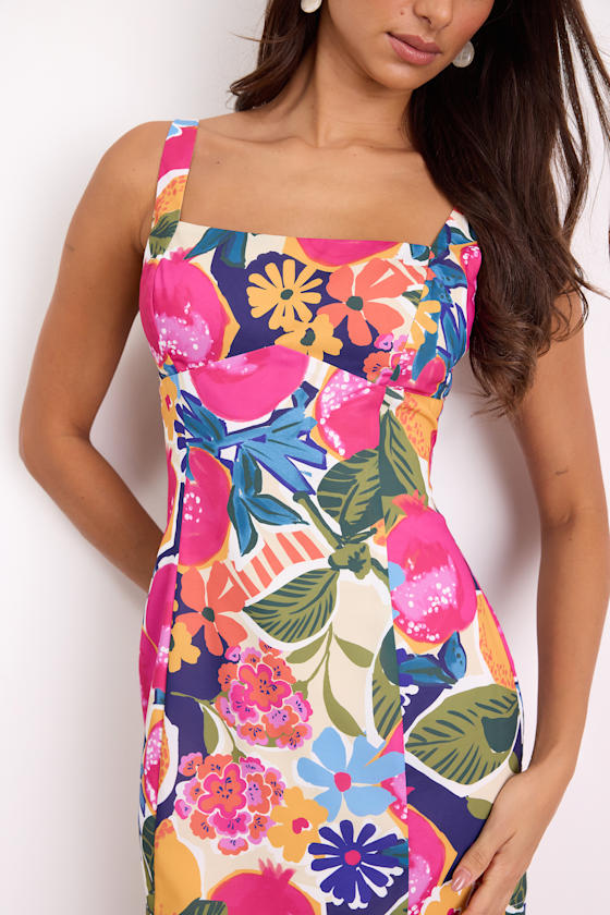 Exuberant Chicness Multi Floral Sleeveless Mini Dress #Color_Multi Floral