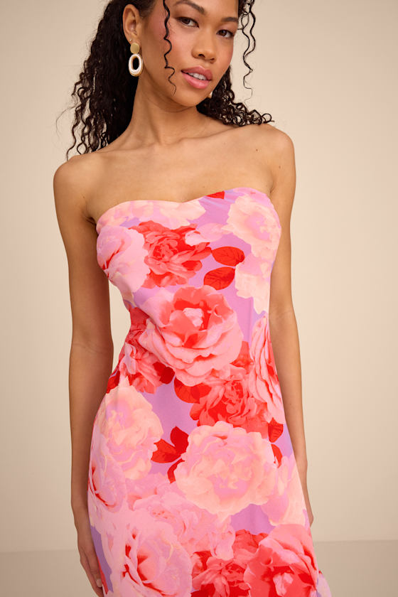 Simia Lavender Multi Floral Asymmetrical Midi Dress #Color_Lavender Multi Floral