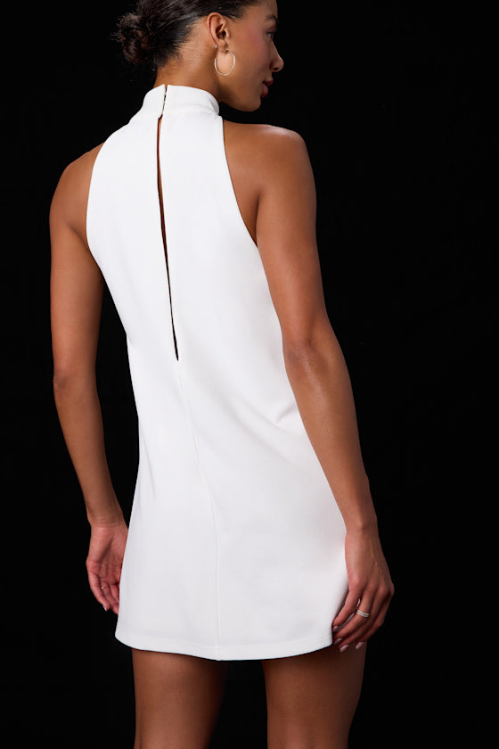 Bex Black Mock Neck Shift Mini Dress