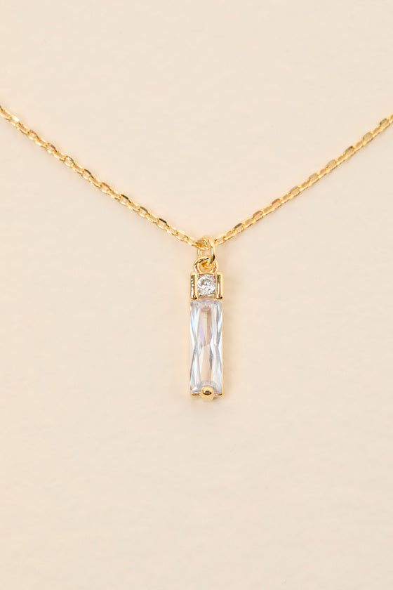 Limina 14KT Gold Rhinestone Charm Necklace