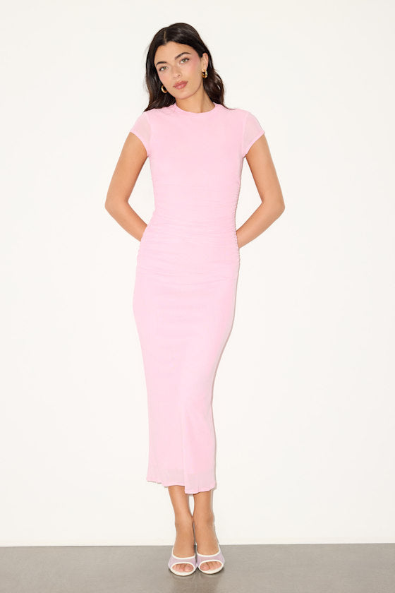 Cici Green Multi Floral Mesh Bodycon Midi Dress