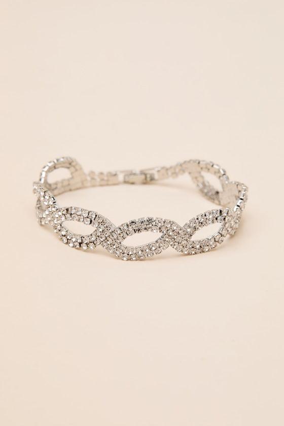 Mililani Silver Rhinestone Bracelet