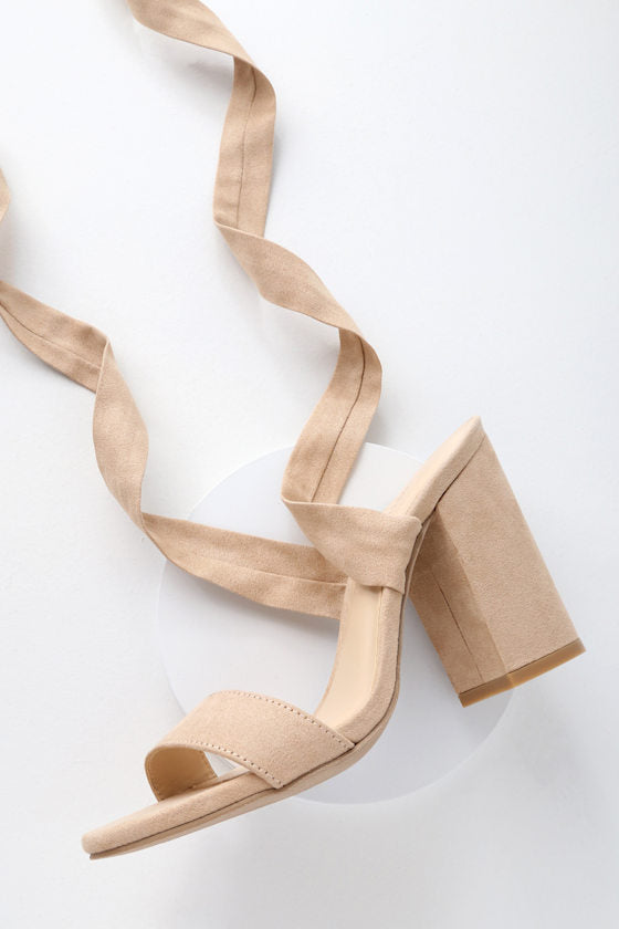 Alta Orchid Suede Lace-Up Heels