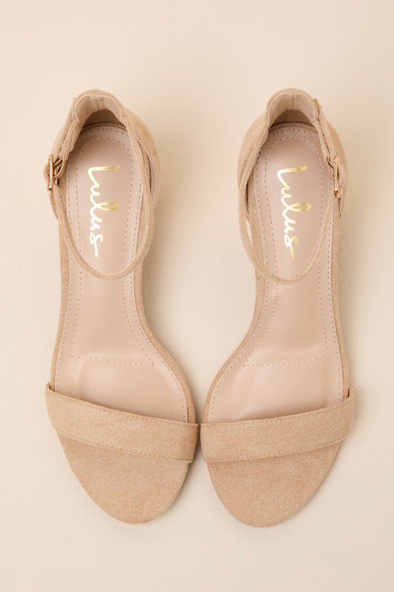 Harper Champagne Glitter Ankle Strap Heels