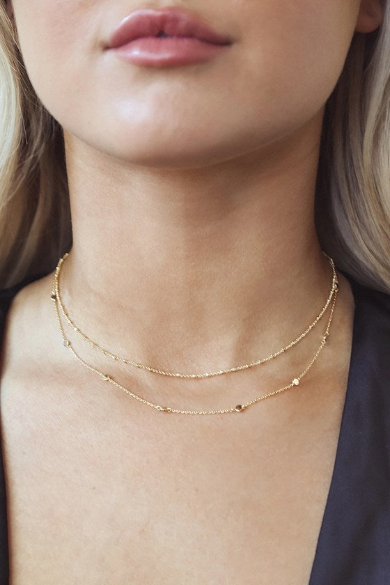 Keep It Dainty 14KT Gold Layered Choker Necklace #Color_Gold