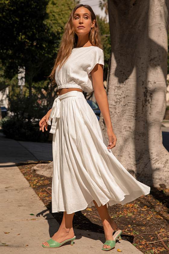 Brings You Back Ivory Two-Piece Midi Dress #Color_Ivory