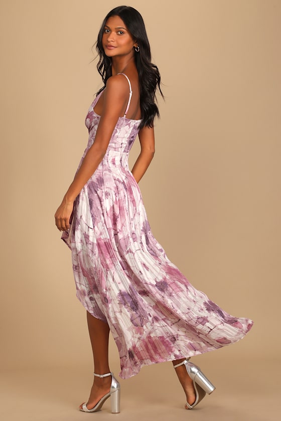 Kianne Blue Striped Cutout Tie-Back Midi Dress