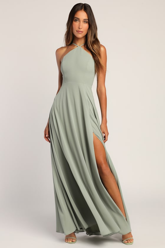 Absolutely Breathtaking Light Yellow Maxi Dress #Color_Sage Brush