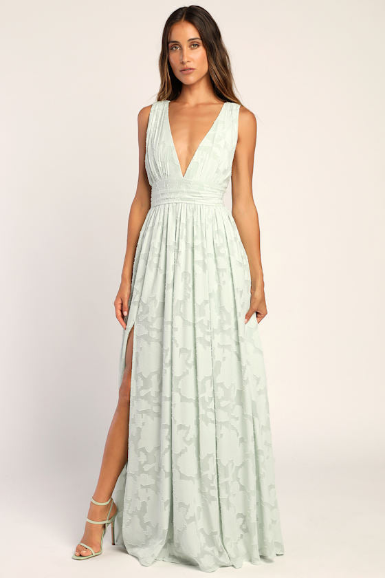 Sweet Sophistication Burgundy Burnout Floral Maxi Dress