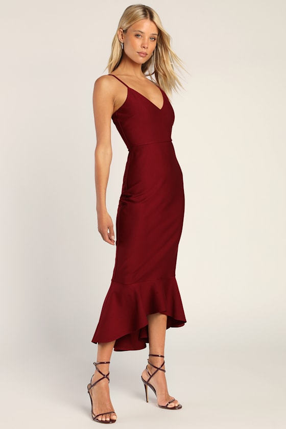 Stun Like Me White Bodycon Trumpet Hem Midi Dress