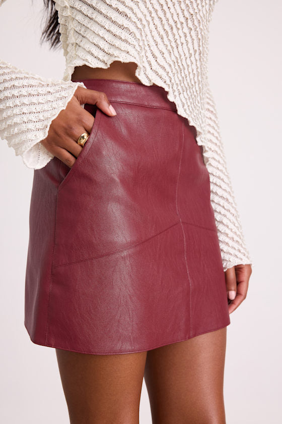 Harley Black Vegan Leather Mini Skirt