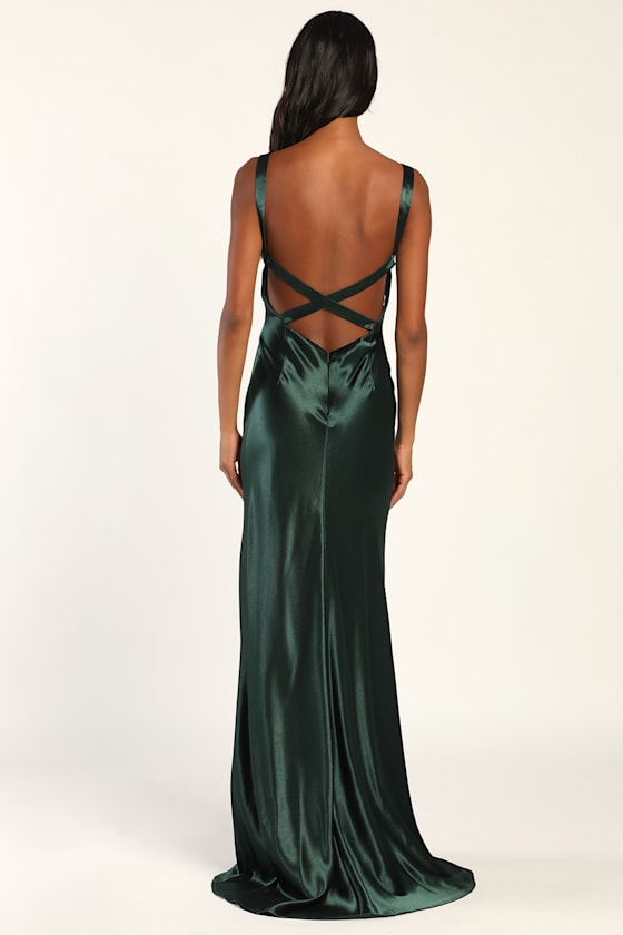 Perfectly Classy Light Blue Satin Strappy Maxi Dress